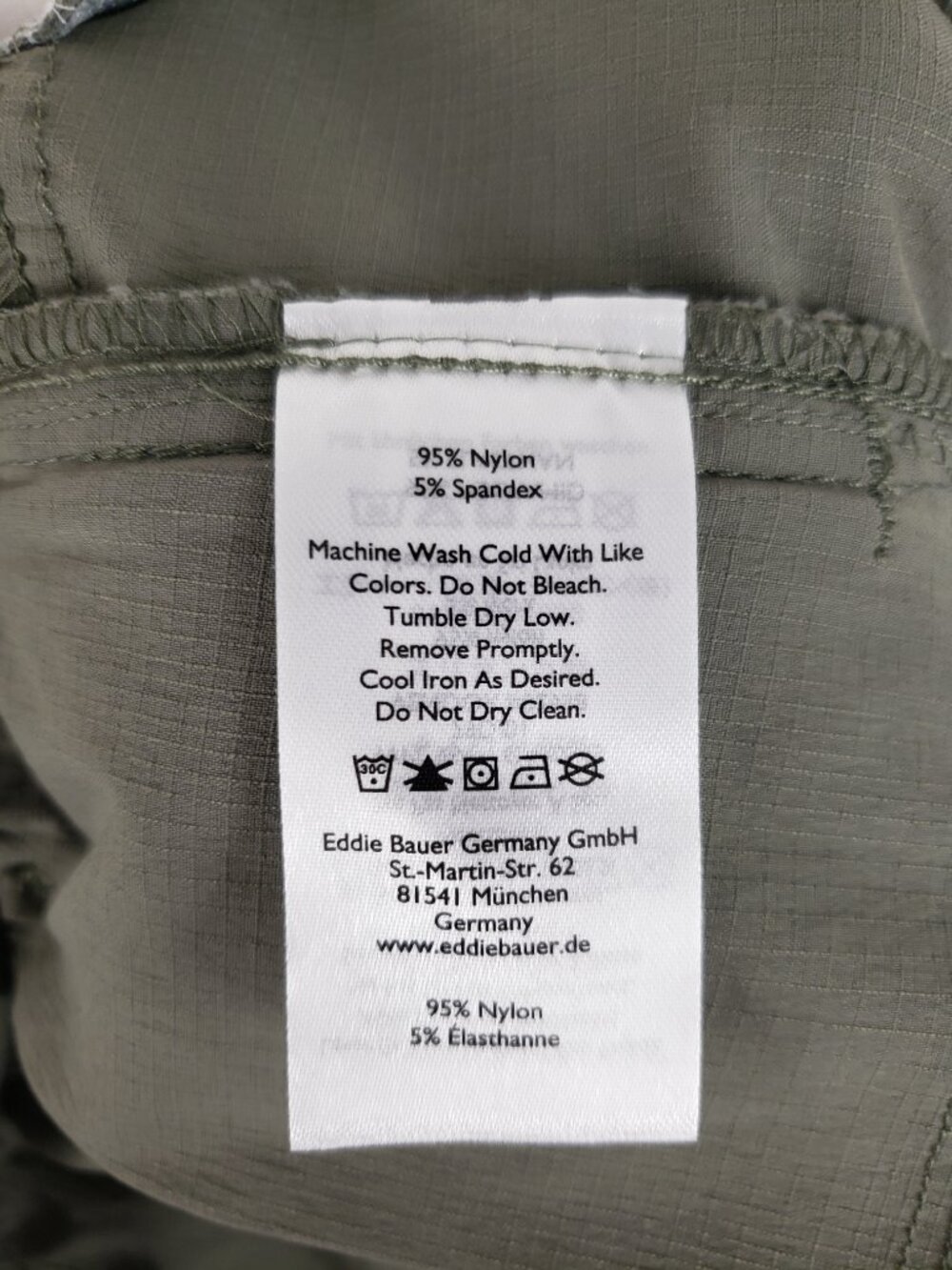 Eddie Bauer 1st Ascent Pull On Bermuda Shorts Olive Green Ripstop Nylon Womens 8 - Picture 8 of 9